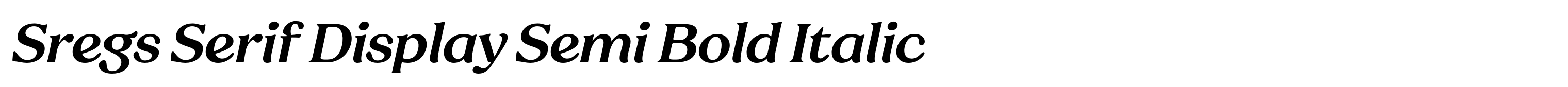 Sregs Serif Display Semi Bold Italic